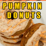 Best keto pumpkin donuts stacked on a white plate