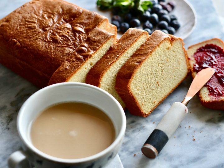 coconut flour keto cream cheese pound cake with coffee