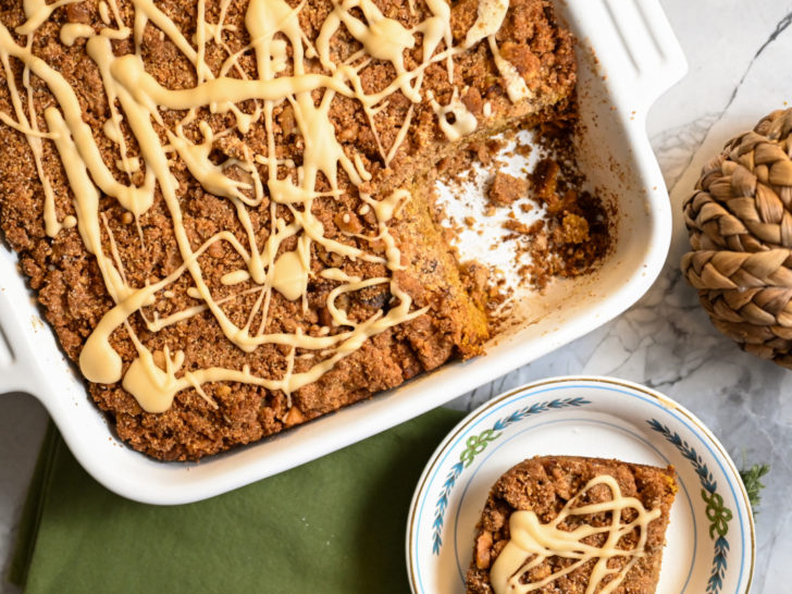 keto pumpkin streusel coffee cake featured image