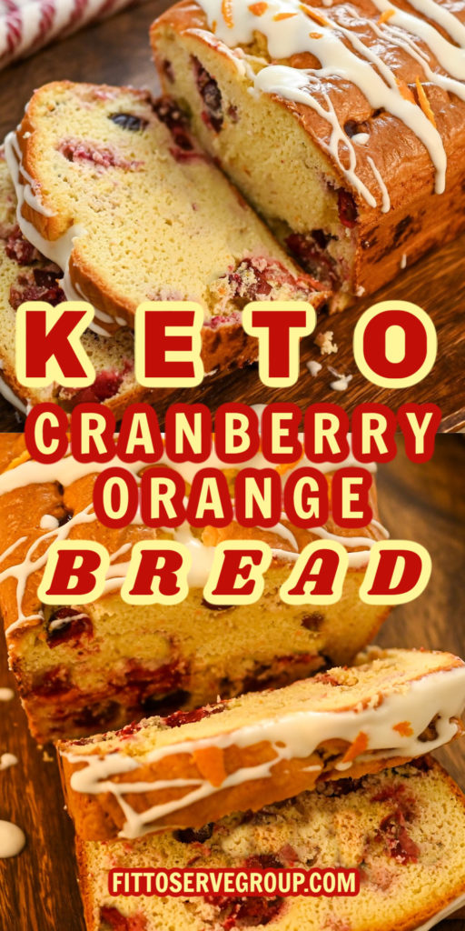 Keto cranberry orange bread on oval wood boars