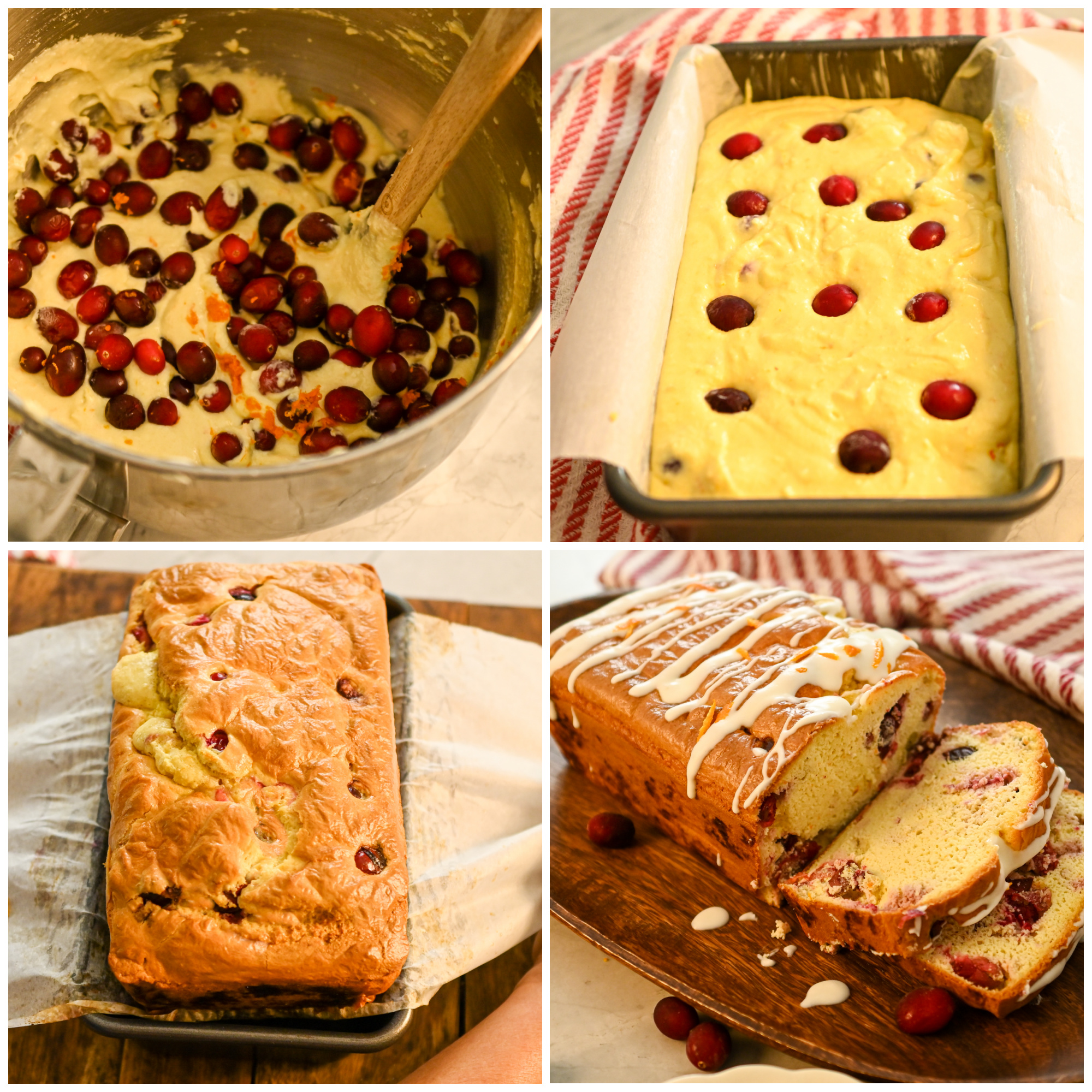 keto cranberry orange bread process pictures