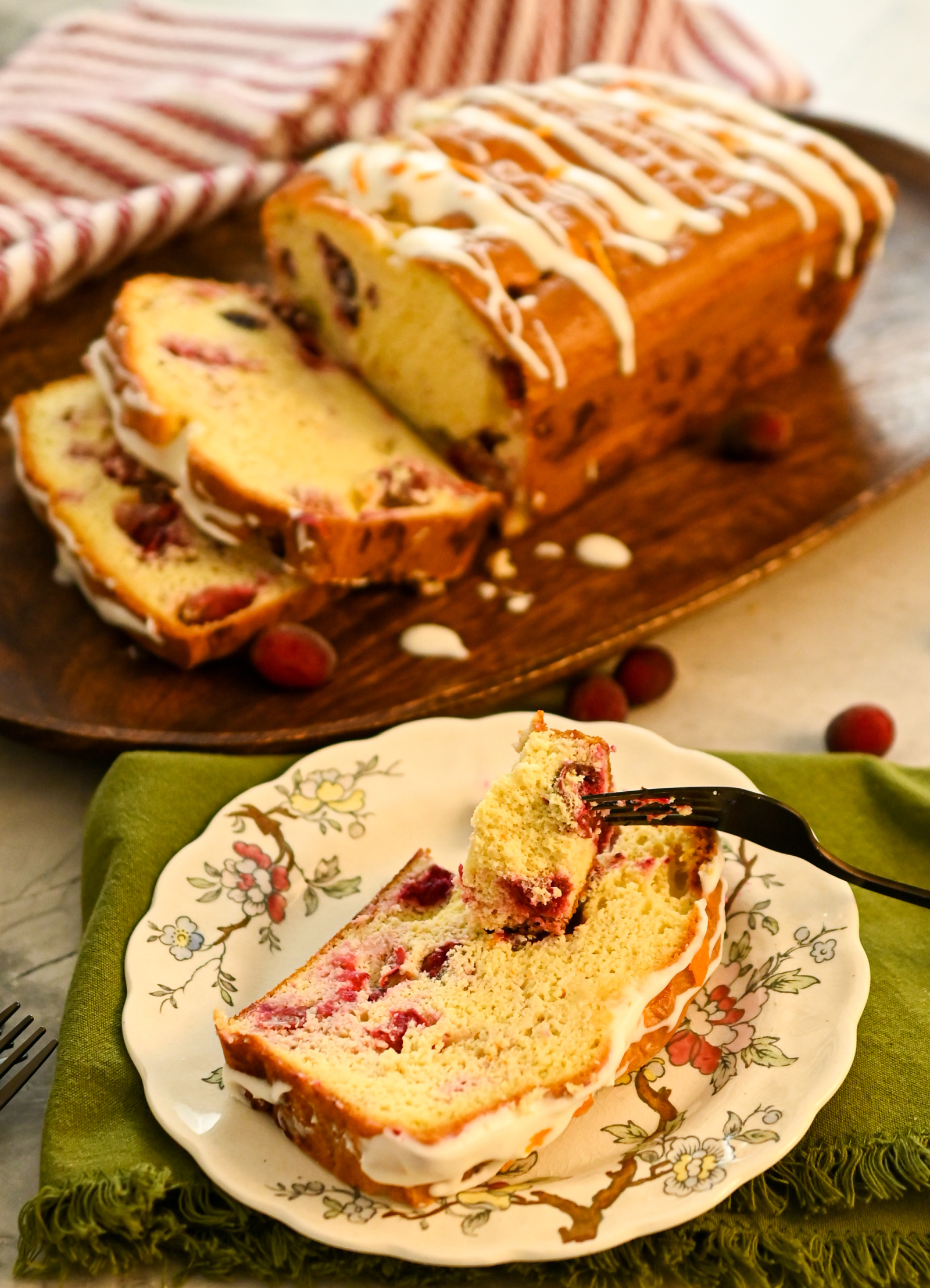 keto cranberry orange bread sliced and served