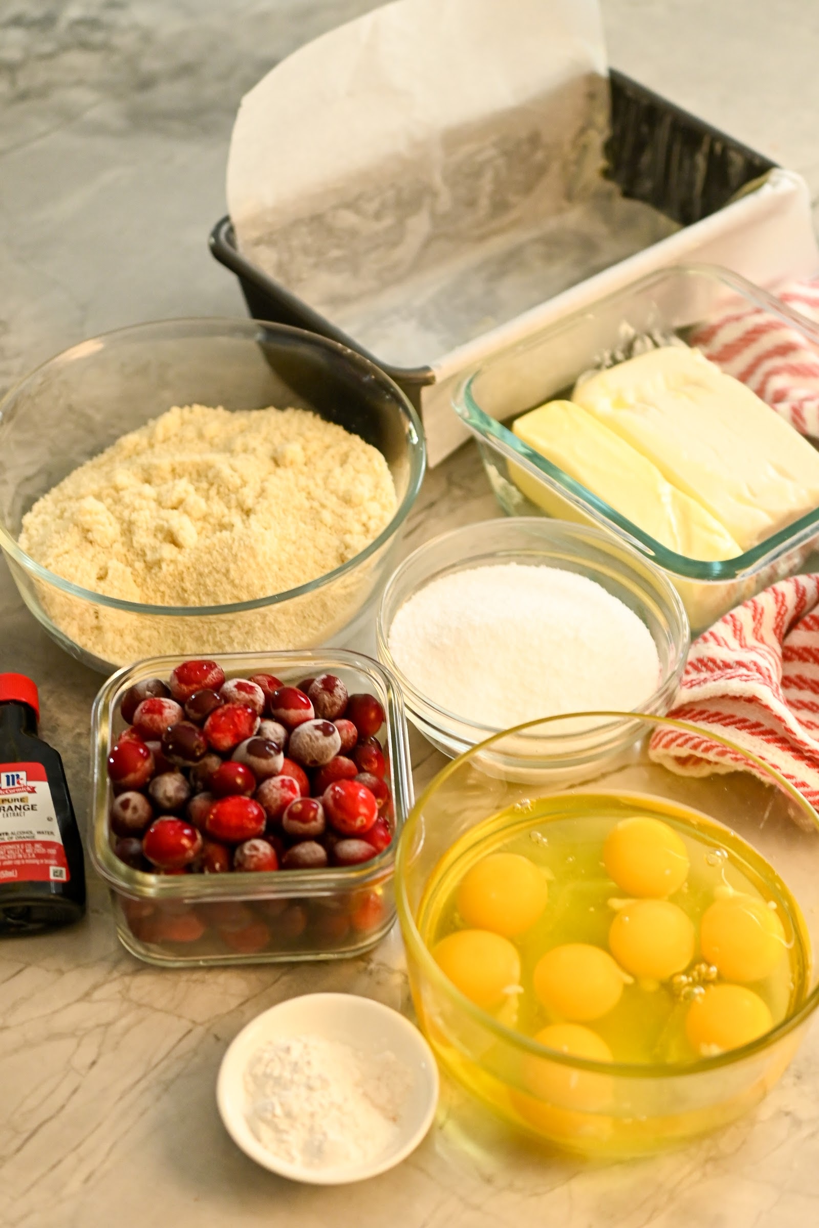 Keto cranberry orange bread ingredients