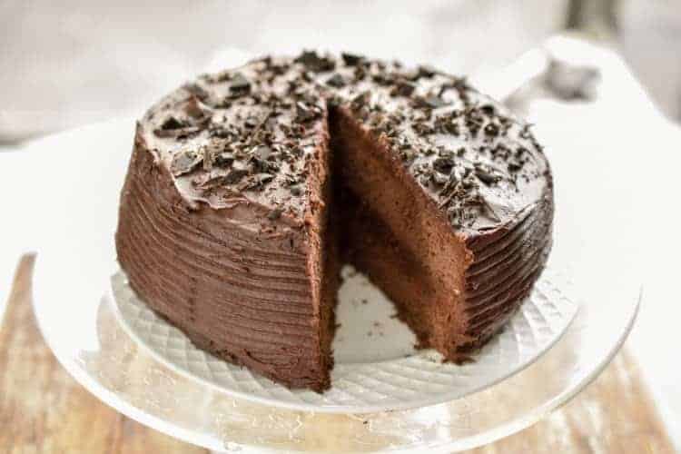 Keto Chocolate Coconut Flour layered cake