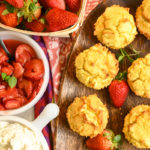low carb strawberry shortcakes ready to enjoyed