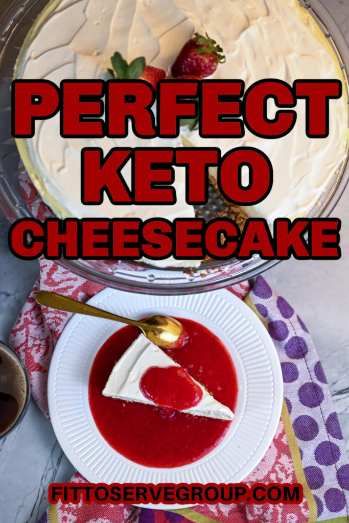 Perfect Keto Cheesecake with sour cream topping