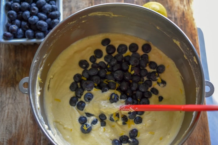 keto blueberry lemon bread batter