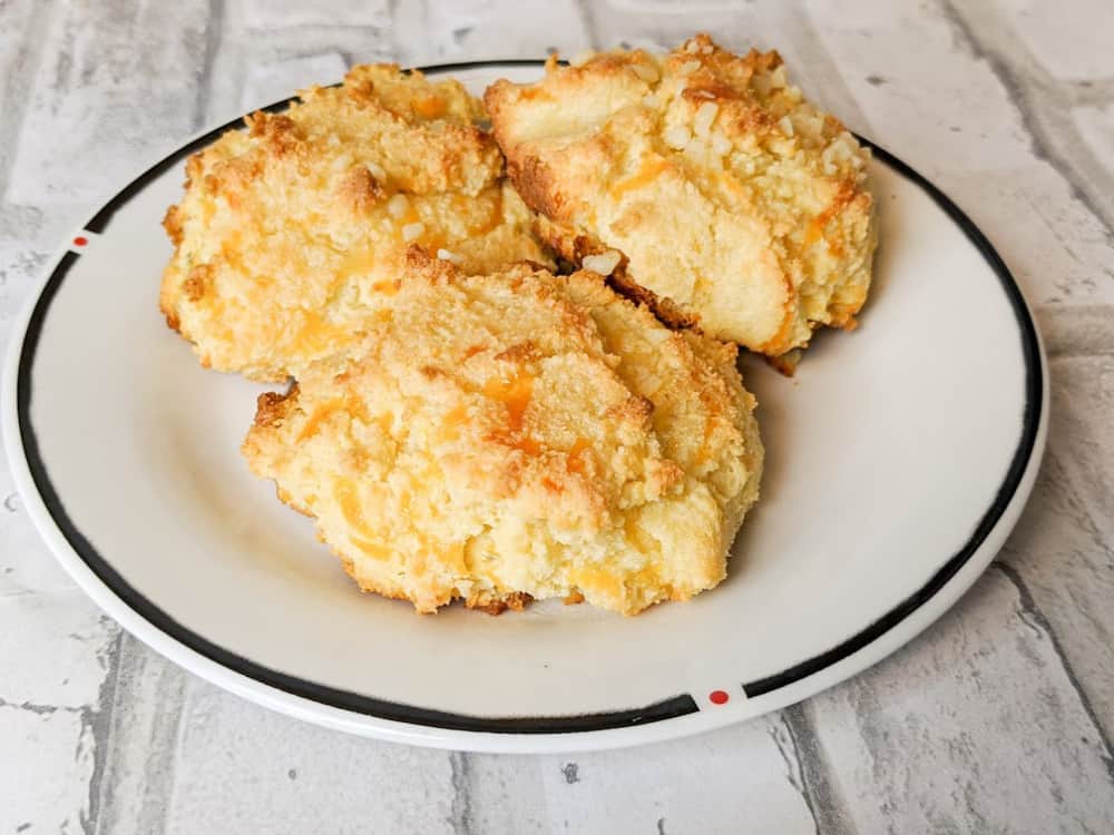 keto cheddar bay biscuits on a plate