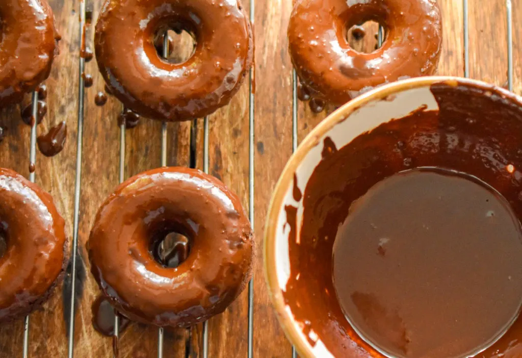 keto chocolate donuts with chocolate icing