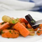 Keto roasted glazed carrots served