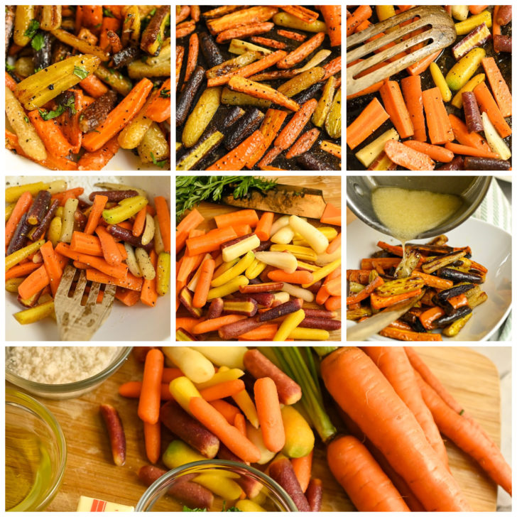 keto roasted glazed carrots process pictures