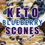 Keto Blueberry Scones batter and then baked in a cast-iron skillet
