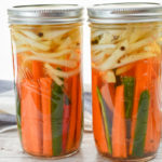 Pickled carrots in mason jars
