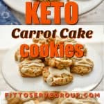 Keto Carrot Cake Cookies-What's great about a healthy version of a carrot cake cookie is that it gives you built-in portion control. These keto-friendly carrot cake cookies are packed with the warm spices of cinnamon, ginger, and nutmeg. And they're texture is spot on. Soft, chewy and everything you love about carrot cake cookies minus the high carbs. #ketocookies #lowcarbcookies #ketocarrotcakecookies