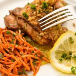 keto citrus chicken served with a side of carrot salad