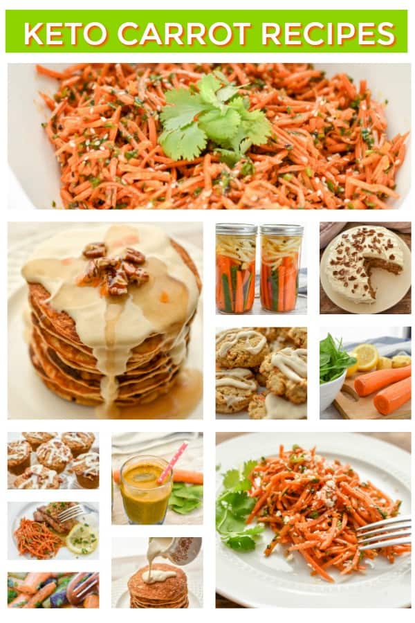 Keto Carrot Recipes that use raw, cooked, or baked carrots. From savory to sweet dishes, you'll find delicious carrot recipes to include in your keto diet.