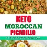 Keto Moroccan picadillo is a simple dish that gets its flavor by cooking ground beef with the exotic flavors of Morocco. The warm spices as well as Harissa paste is the basis of this very flavorful dish.  #ketopicadillo #ketomincedmeat #ketomoroccandish