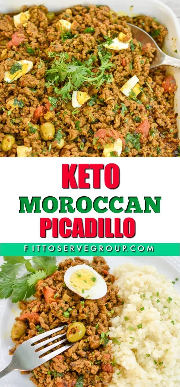 Keto Moroccan picadillo is a simple dish that gets its flavor by cooking ground beef with the exotic flavors of Morocco. The warm spices as well as Harissa paste is the basis of this very flavorful dish.  #ketopicadillo #ketomincedmeat #ketomoroccandish