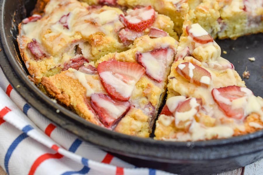 Keto Strawberry Rhubarb Scones recipe makes a fabulous addition to a seasonal brunch or as an afternoon snack or even dessert. It's bursting with the perfect balance of flavors that sweet strawberries and tart rhubarb provides. #ketoscones #ketostrawberryrhubarbdessert #lowcarbscones