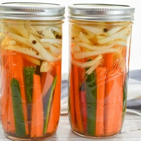 Keto pickled carrots are low in carbs and easy to prepare. It's a quick pickled option and requires only a few basic pantry staples. No canning is required making these a simple low carb condiment you can enjoy often. 