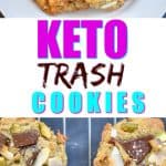 These Keto Trash Cookies are the perfect combination of sweet and salty. Using leftover keto-friendly items allows you to use what's in your pantry for a delicious compost, garbage can cookies minus all the carbs. #ketotrashcookies #ketocookies #lowcarbcookies
