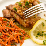 keto citrus chicken served with a side of carrot salad