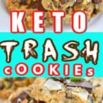 Keto trash cookies on a white plate