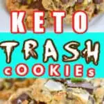 Keto trash cookies on a white plate