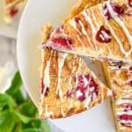 Keto Raspberry Scones-makes the perfect low carb treat. They have all the flavor we love in traditional raspberry scones minus all the carbs. Plus, it's easy because you do not roll out the dough in this recipe. #ketoscones #lowcarbscones #ketoraspberryscones #lowcarbraspberryscones 