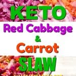 This Keto Red Cabbage And Carrot Slaw recipe is the perfect spring & summer side dish. It features a tangy apple cider vinaigrette that keeps this slaw light, crunchy, and slightly spicy.  