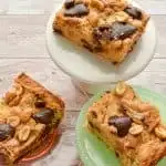 These Keto Peanut Butter Chocolate Chip Bars are loaded with peanut butter and chocolate goodness. Thick and oozing with peanut butter and melty sugar-free chocolate chips makes these the perfect little low carb treat.  