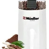 Mueller Austria HyperGrind Precision Electric Coffee Grinder Mill with Large Grinding Capacity and HD Motor also for Spices, Herbs, Nuts, Grains and More and More, White