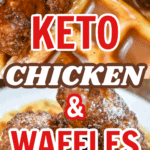 Keto Chicken And Waffles on a white plate
