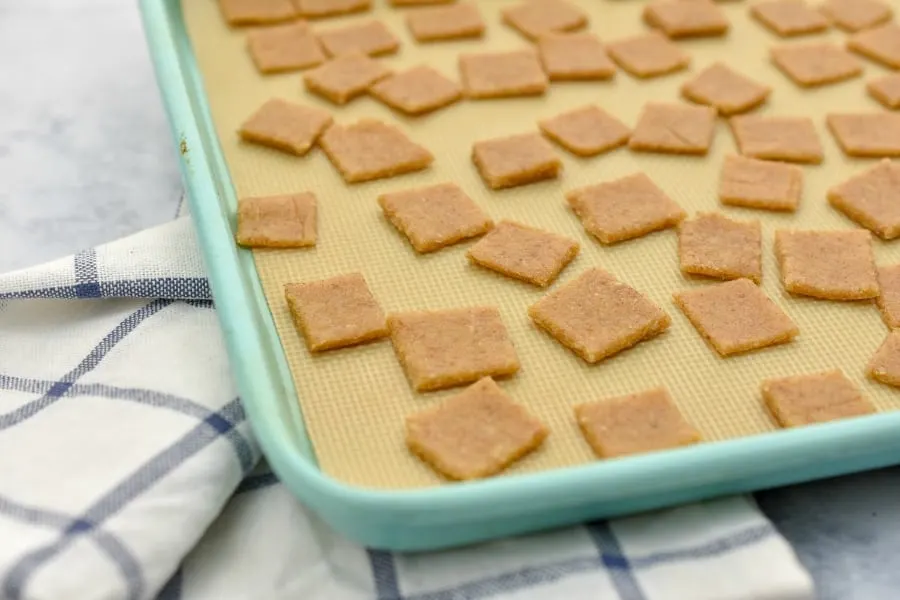 Keto cinnamon toast crunch cereal ready to be baked