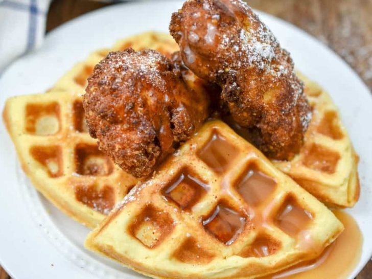 This keto chicken and waffles rivals its high carb counterpart in flavor. However, this is a delicious option has only a fraction of carbs and is keto-friendly. keto chicken and waffles| low carb chicken and waffles| chicken and waffles|chaffles