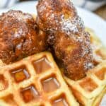 This keto chicken and waffles rivals its high carb counterpart in flavor. However, this is a delicious option has only a fraction of carbs and is keto-friendly. keto chicken and waffles| low carb chicken and waffles| chicken and waffles|chaffles