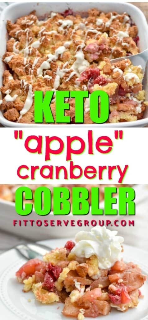 Keto apple cranberry cobbler pin