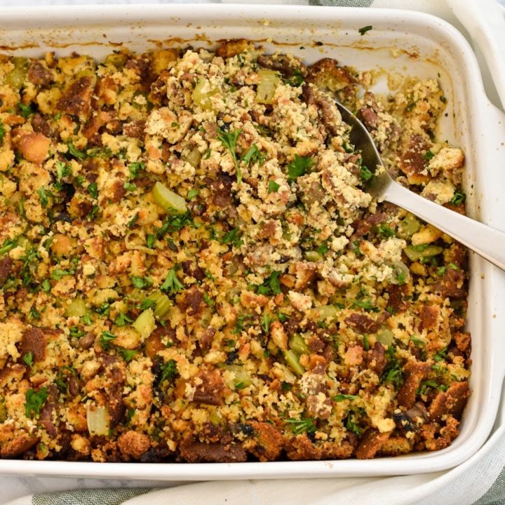 keto friendly stuffing ready to serve