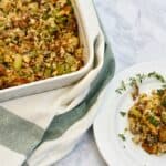 keto stuffing on a white marble background