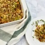 keto stuffing on a white marble background
