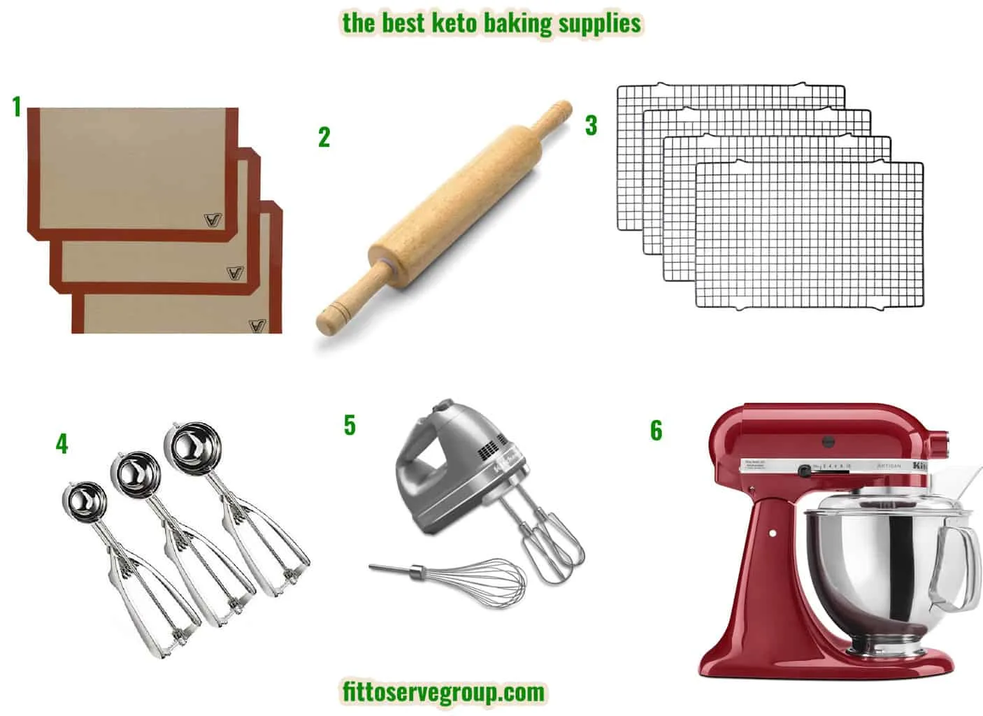 best keto baking tools wishlist collage