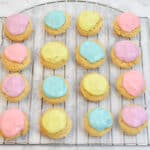 colorful keto sour cream cookies on cooling rack