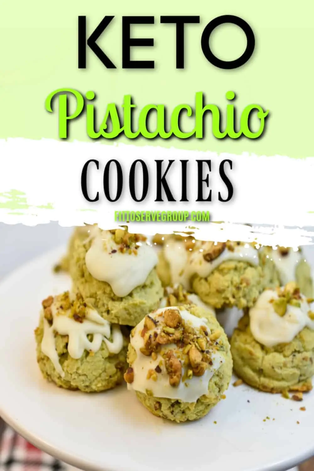 Keto pistachio St Patrick's day cookies