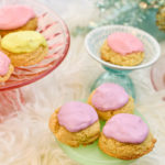 keto sour cream holiday cookies displayed on vintage plates