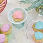 purple pink blue christmas keto sour cream cookies