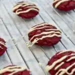 red velvet keto cookies on a cooling rack