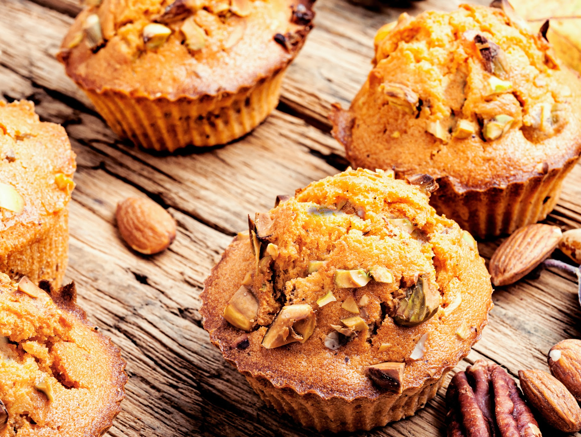 Keto high fiber breakfast muffins on a wood board