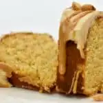 keto peanut butter bundt cake sliced
