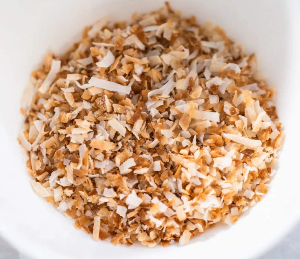 sugar-free toasted coconut in a bowl