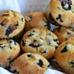 keto blueberry muffins in a basket